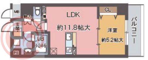 コージー千島(1LDK/4階)の間取り写真