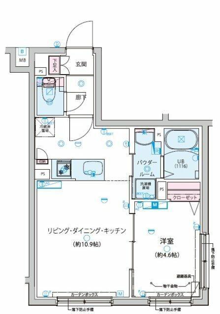 CROSTONE成増(1LDK/2階)の間取り写真