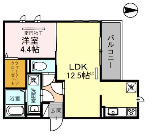 D-ROOM宇須 光(1LDK/2階)の間取り写真