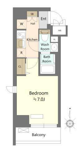 SHOKEN RESIDENCE川崎東門前III(1K/5階)の間取り写真