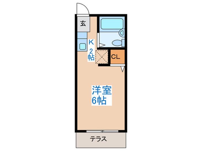 アーバンハイツ(1K/2階)の間取り写真