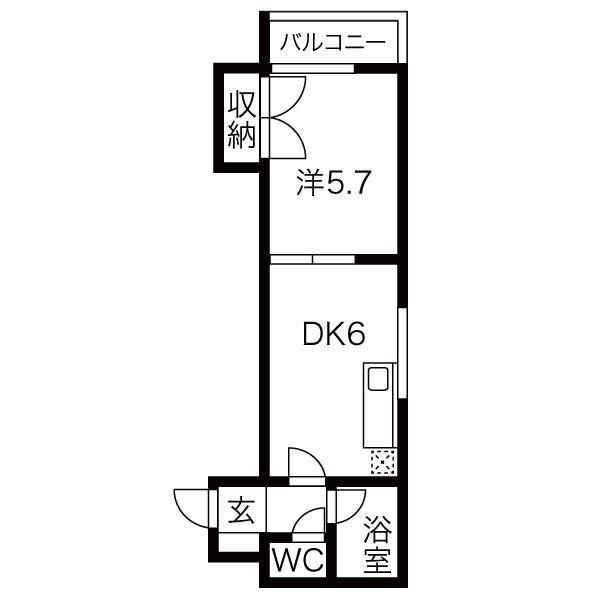 レジデンス東豊(1DK/3階)の間取り写真