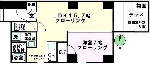 ラハイナ・ハナ(1LDK/1階)の間取り写真
