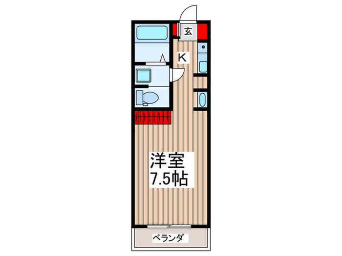 アサイビル(1K/2階)の間取り写真
