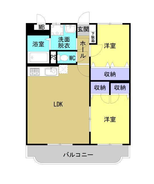 インフィニティ(2LDK/2階)の間取り写真