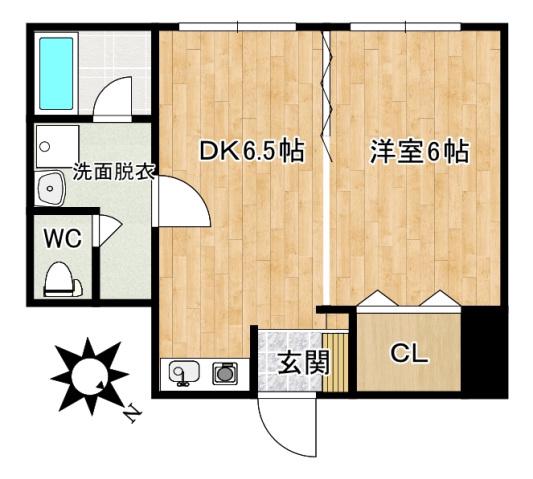 パークアベニュー戸尾(1DK/2階)の間取り写真