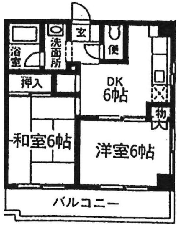 ストークハイツ(2DK/4階)の間取り写真