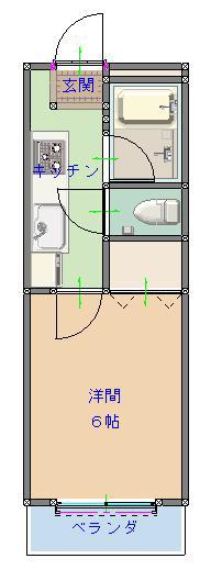 レイクサイドヒルズ(1K/2階)の間取り写真