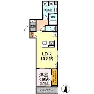エクラノーブル(1LDK/2階)の間取り写真