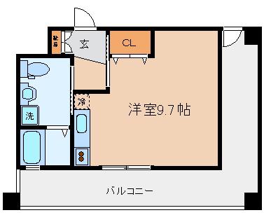 オアシスコート大開(ワンルーム/3階)の間取り写真