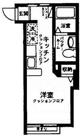 LA CASA(1K/1階)の間取り写真