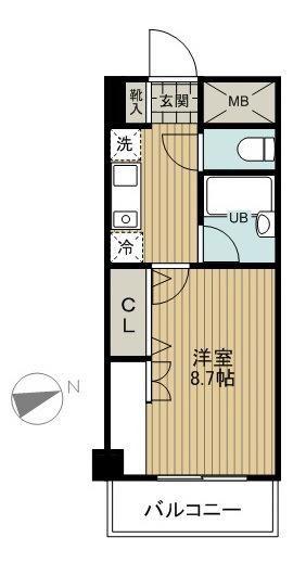 協和高輪マンション(1K/9階)の間取り写真