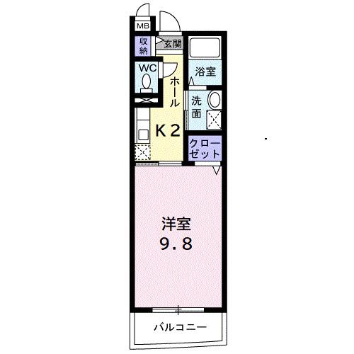アイビーガーデン鵠沼(1K/3階)の間取り写真