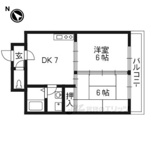 ノースパレス27(2DK/3階)の間取り写真