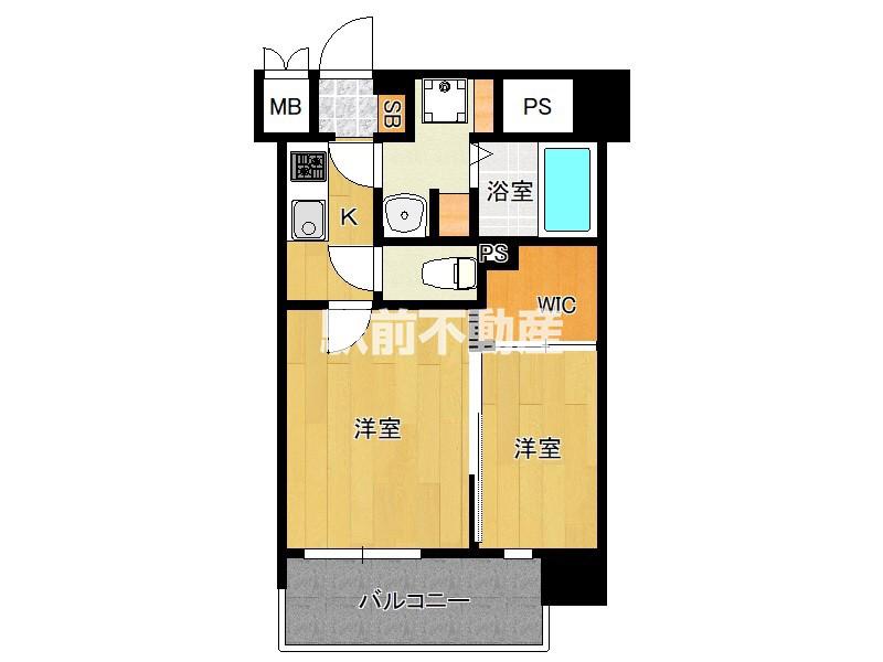 ネストピア東比恵駅前IV(2K/4階)の間取り写真