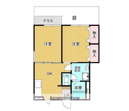 オーブリー三光(2DK/1階)の間取り写真