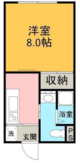 コーポ木村(1K/2階)の間取り写真
