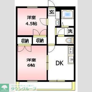 埼玉新都市交通伊奈線 内宿駅 徒歩15分 2階建 築29年(2DK/2階)の間取り写真