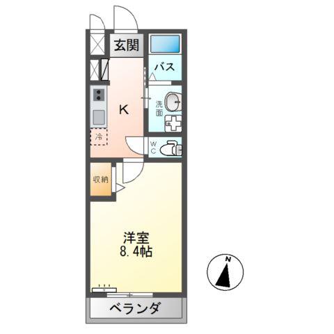 BLANCHE LEO(1K/2階)の間取り写真