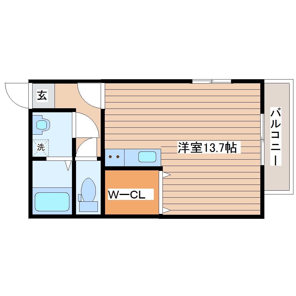 ソラーナ(ワンルーム/2階)の間取り写真