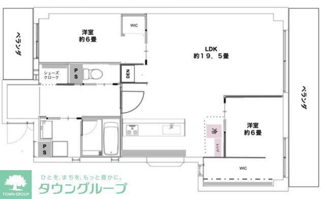 PINE CREEK TERRACE(2LDK/1階)の間取り写真