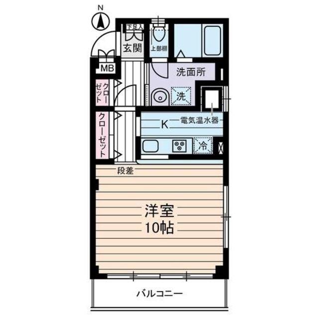 グリーンヒルズすずかけ台(1K/3階)の間取り写真