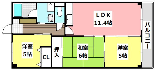アドバン(3LDK/2階)の間取り写真