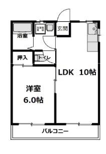 フタバハイデンツ(1LDK/3階)の間取り写真