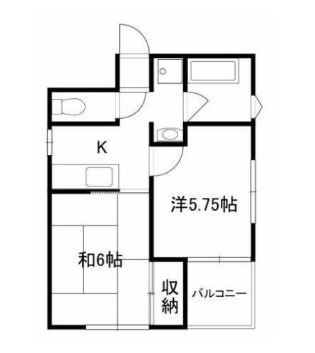 東條ハイツ(2K/3階)の間取り写真