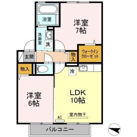 アイングルック(2LDK/2階)の間取り写真