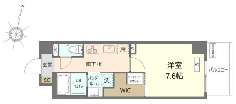 K.CURACION(1K/2階)の間取り写真