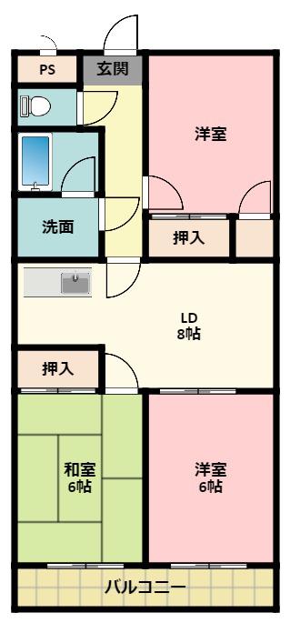 レジデンス氷上(3LDK/1階)の間取り写真