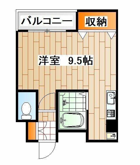 アヴニール・グレイス(ワンルーム/2階)の間取り写真