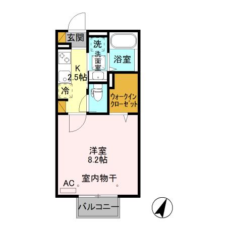 リアンボヌール島立(1K/1階)の間取り写真