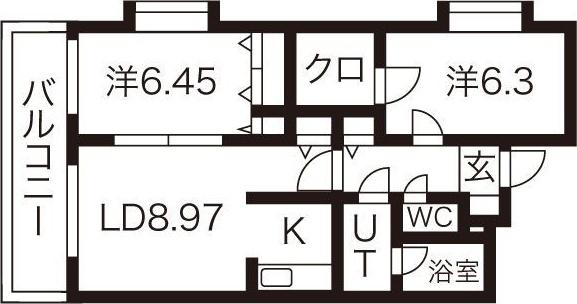 ルージュポミエ(2LDK/1階)の間取り写真