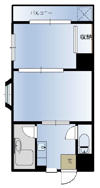 チェリーハイツ(2K/2階)の間取り写真