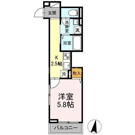 東京メトロ日比谷線 南千住駅 徒歩6分 3階建 新築(1K/1階)の間取り写真