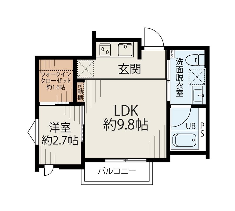 材木座ベース(1LDK/2階)の間取り写真