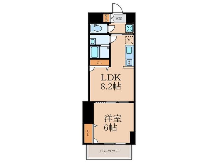 雅ビル(1LDK/5階)の間取り写真