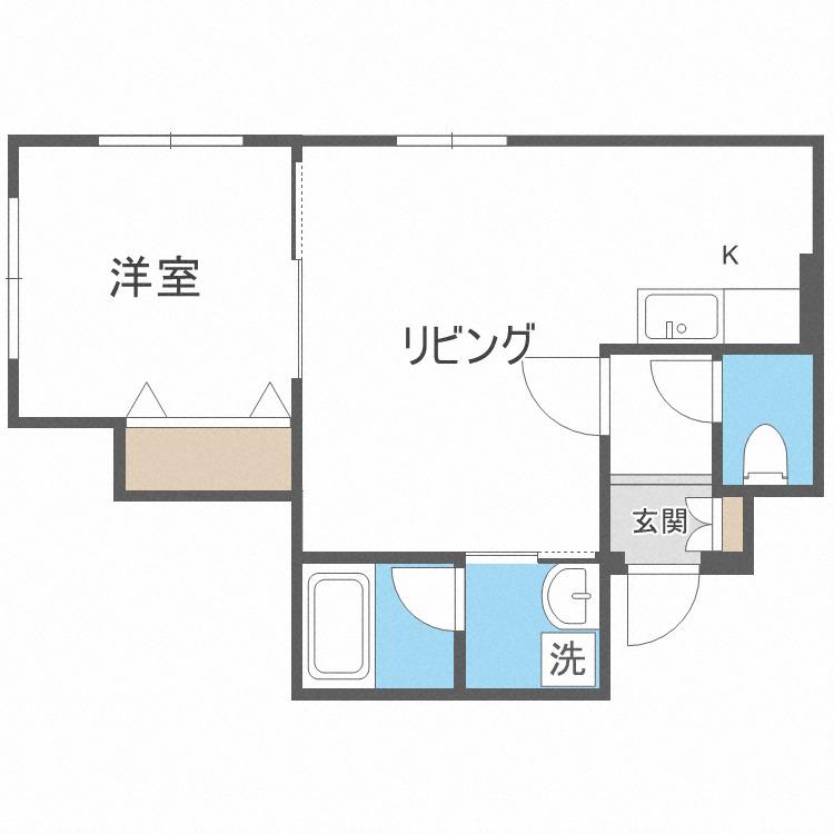 ブランノワールAMJ815(1LDK/4階)の間取り写真