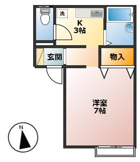 コーポSG(1K/2階)の間取り写真