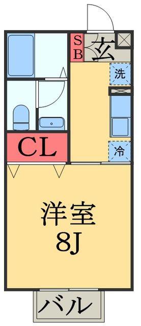 ビューラーみゆき(1K/2階)の間取り写真