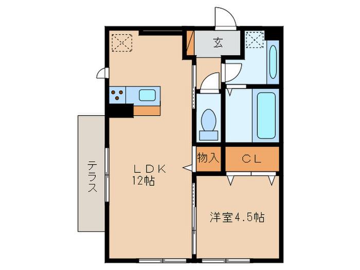 フラン苅原(1LDK/1階)の間取り写真