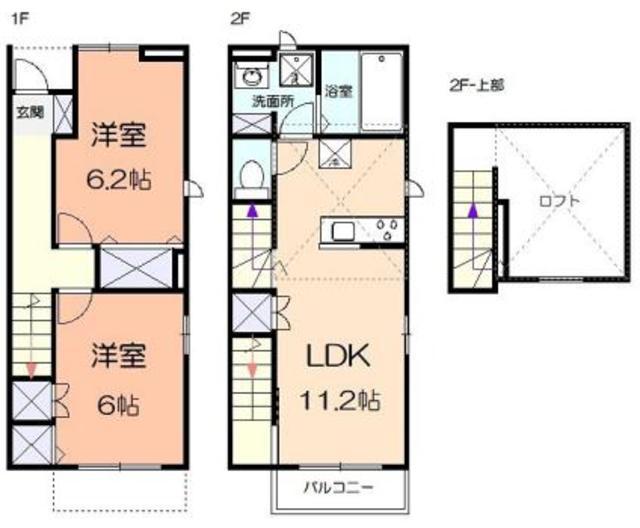 KINOIE TERRACE(2LDK/1階)の間取り写真