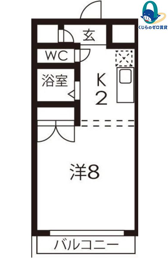 オークヒルズ円庄II(1K/3階)の間取り写真