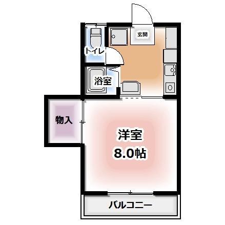 リエール荒川(1K/3階)の間取り写真