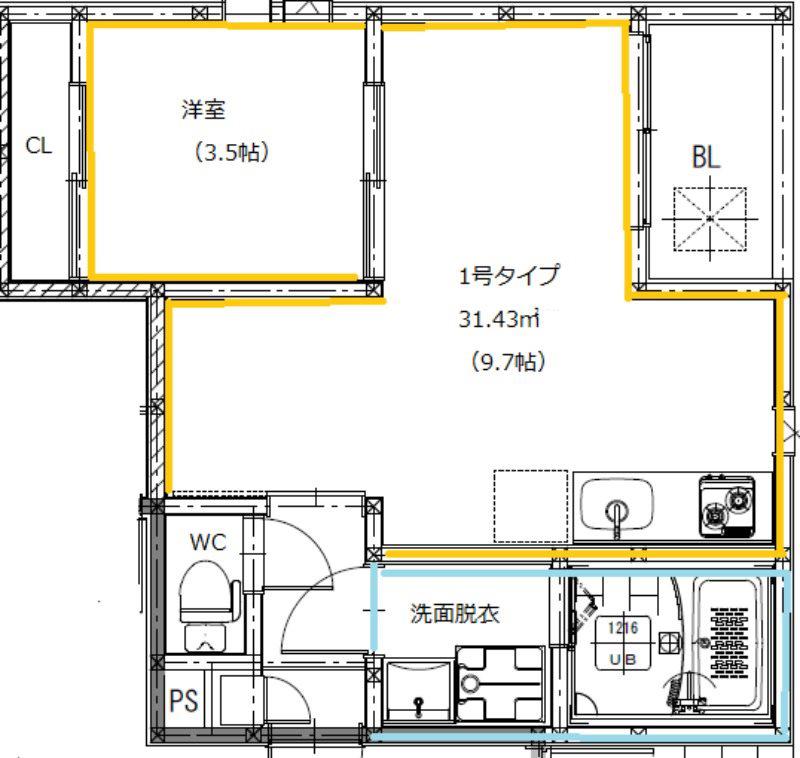 REGALEST健軍I(1LDK/1階)の間取り写真