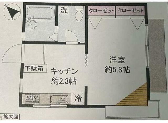 つぐみ庵(1K/1階)の間取り写真