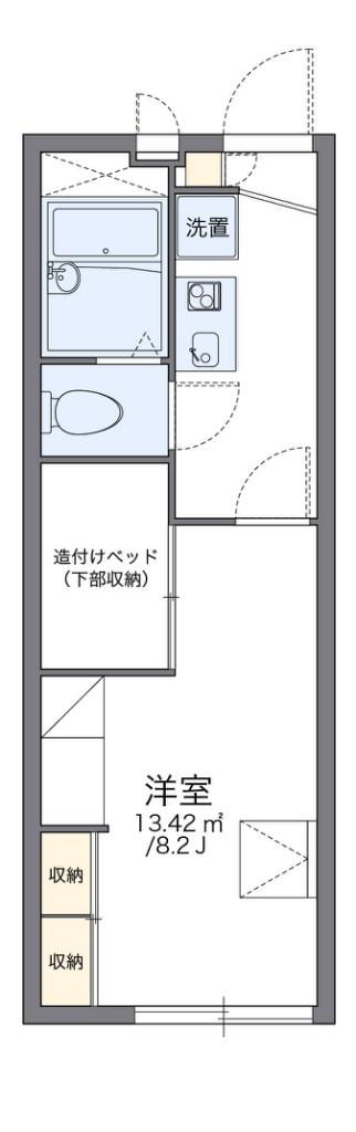 レオパレス雅(1K/2階)の間取り写真