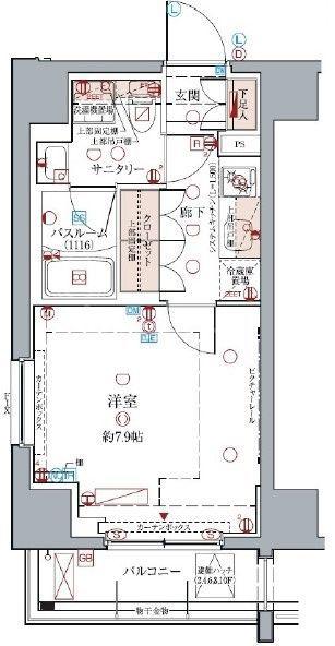 クレヴィスタ亀戸III(1K/2階)の間取り写真